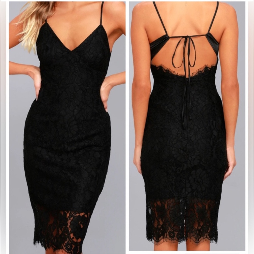 Lulus Extraordinary Love Black Lace Dress size S